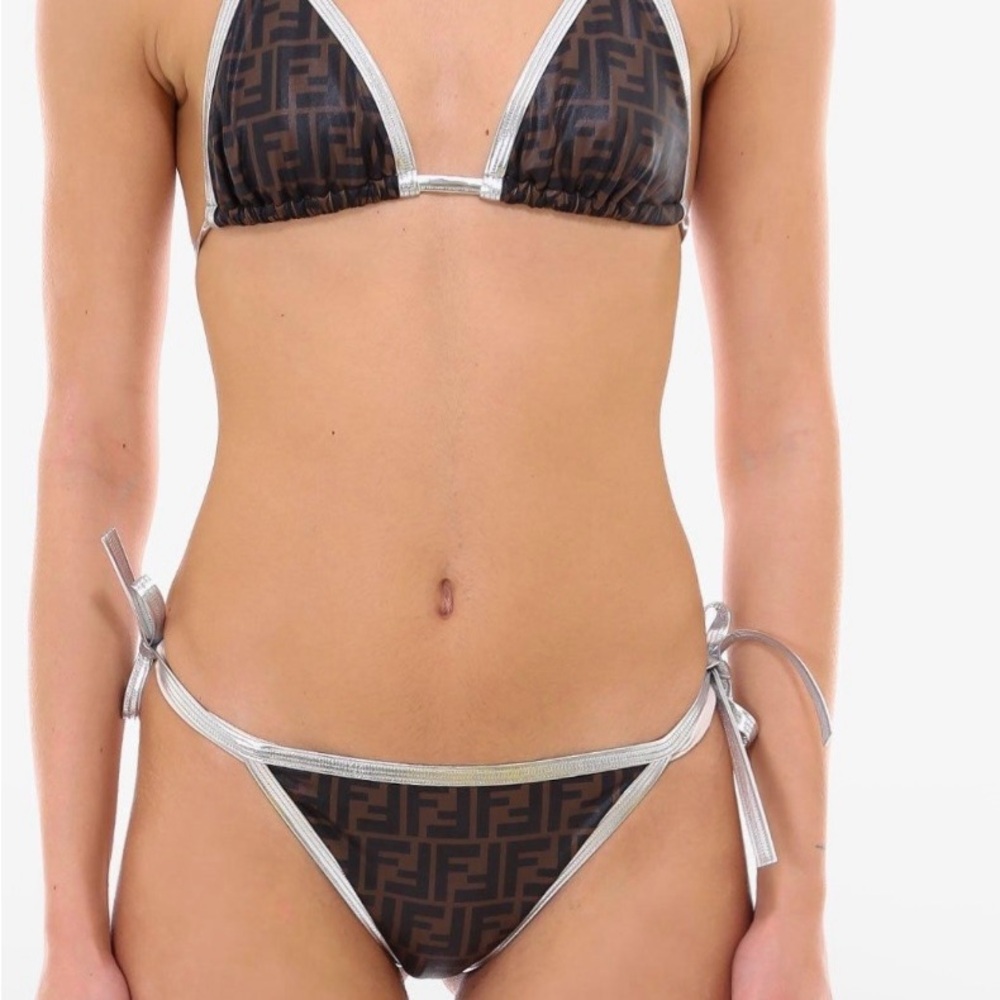 Fendi Black and Silver Bikini